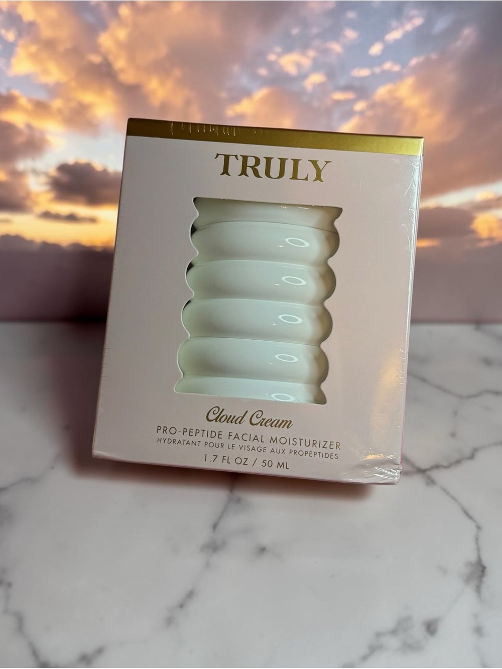 TRULY Cloud Cream Pro-Peptide Facial Moisturizer - White & Gold Packaging